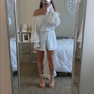 White off the shoulder romper